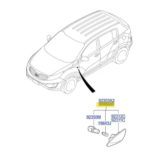 Kierunkowskaz błotnika lewy KIA Sportage (2010-2015) - wyprzedaż Darmowy zwrot