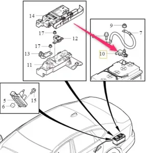 Ostatnie sztuki Klema akumulatora Volvo