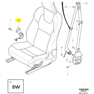 Wysoka jakość Klamra pasa bezpieczeństwa lewy przód