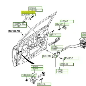 Klamka zewnętrzna drzwi lewa strona Hyundai I20 - wyprzedaż Niska cena