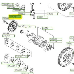 Zamów dziś Koło pasowe wału korbowego Hyundai I20 - wyprzedaż
