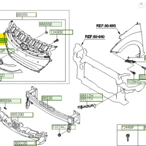 Kratka grilla Hyundai I30 (2012) OE - wyprzedaż Wyjątkowa oferta