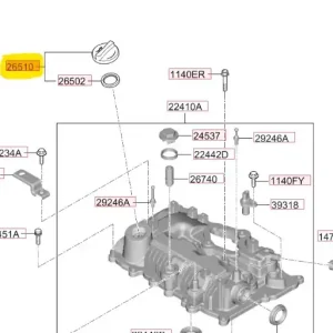 Darmowy zwrot Korek wlewu oleju Hyundai I10 / I20 / I30 / Kona / Tucson