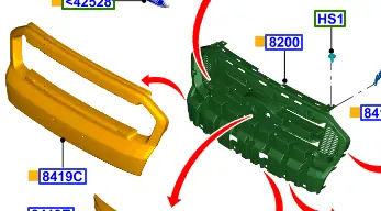 Darmowy zwrot Kratka zderzaka przód FORD