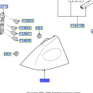 Tani Lampa tylna lewa Ford Focus 2008 2011 - wyprzedaż