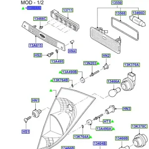 Lampa tylna prawa focus 9805 FORD - wyprzedaż Bestseller