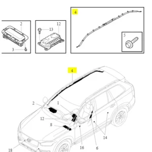 Kurtyna powietrzna boczna prawa 2018Volvo Szybka dostawa