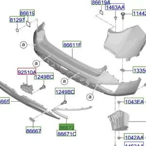Lewa ramka zderzaka tylnego Kia Sportage Hybrid 21-25 Cena promocyjna