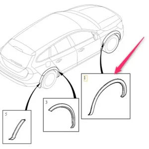 Listwa błotnika lewy przód V60CC S60CC Volvo Szybka wysyłka