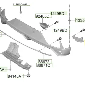 Łatwy zwrot Lampa tylna przeciwmgielna Hyundai I20 / Bayon