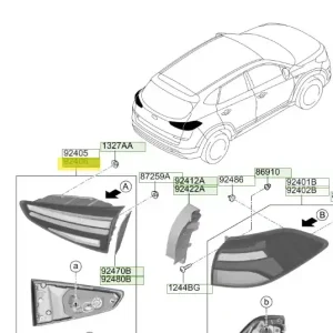 Lampa tylna zespolona wewnętrzna Hyundai Tucson (2018) Darmowa dostawa