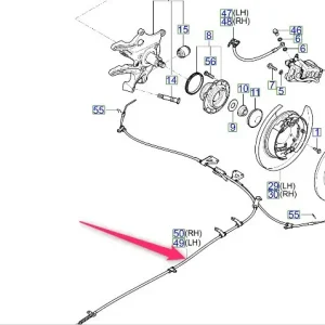 Zniżka Linka hamulca ręcznego tylnego prawego KIA