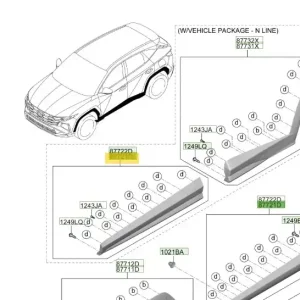 Dodaj do koszyka Listwa boczna drzwi przednich lewa strona Hyundai Tucson (2022-2024)