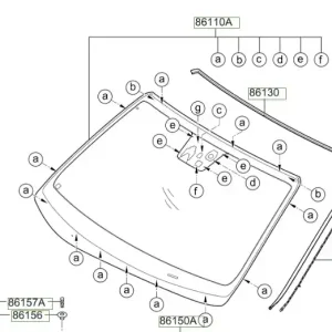 Listwa boczna szyby czołowej prawa Hyundai I30 Premium