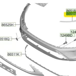 Listwa boczna zderzaka przedniego Hyundai Kona - wyprzedaż Wybór klientów