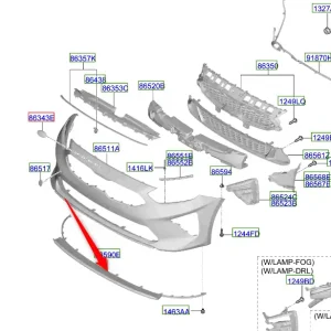 Listwa dokładka dolna zderzaka przedniego 2020 Dodaj do koszyka