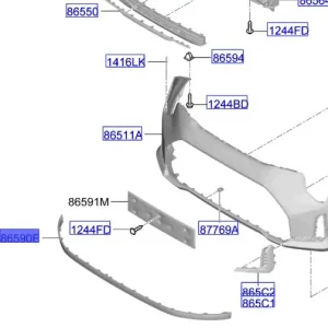 Najlepsza cena Listwa dolna dokładka zderzaka przedniego Kia Picanto 2024