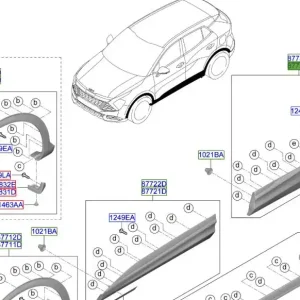 Ostatnie sztuki Listwa dolna drzwi prawy tył Kia Sportage Hybrid 21-25