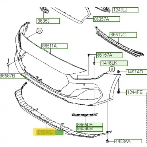 Listwa dolna zderzaka przedniego Hyundai I30 Do wyczerpania zapasów