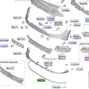 Nowy Listwa dolna zderzaka przedniego Kia Sportage 21-25