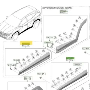 Listwa drzwi Hyundai Tucson (2022-2024) Rabat