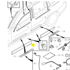 Listwa drzwi lewy przód 2008 Tani