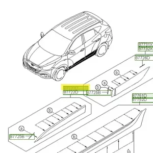 Nowość Listwa drzwi przednich lewa Hyundai IX35 / Tucson