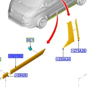 Listwa drzwi tylnych lewych custom 2012FORD Darmowy zwrot