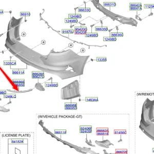 Listwa lewa zderzaka tylnego 2020 Nowy