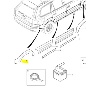 Obniżka ceny Listwa łukowa błotnika prawy tył Volvo XC60