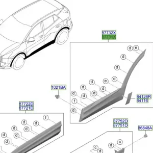 Zniżka Listwa łukowa drzwi lewy tył Kia Sportage 2025
