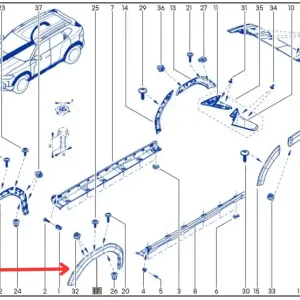 Tylko dziś Listwa nadkola / nakładka błotnika lewy przód DACIA DUSTER III