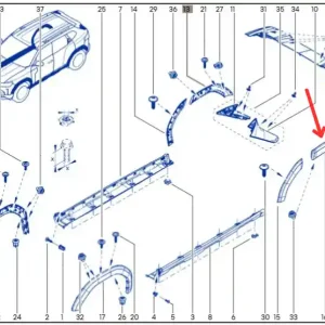 Listwa nadkola / nakładka błotnika lewy tył cz. tylna DACIA DUSTER III Tylko do końca tygodnia