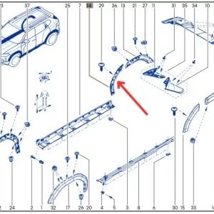Listwa nadkola / nakładka błotnika prawy tył cz. przednia DACIA DUSTER III Dostępne od ręki