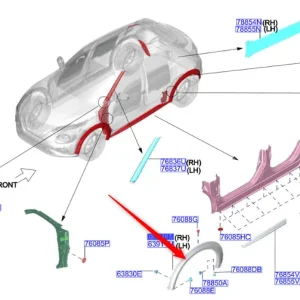 Łatwy zwrot Listwa nadkola przednia lewa NISSAN