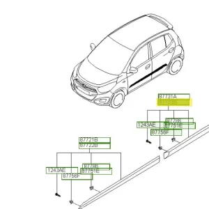 Premium Listwa drzwi tylnych prawa strona Hyundai I10 - wyprzedaż