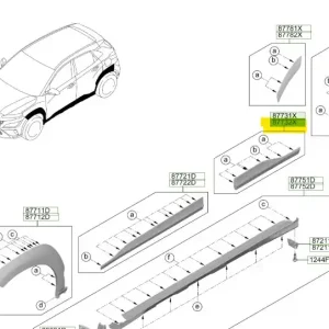 Listwa drzwi tylnych prawa strona Hyundai Kona (2021) OE - wyprzedaż Ograniczona ilość