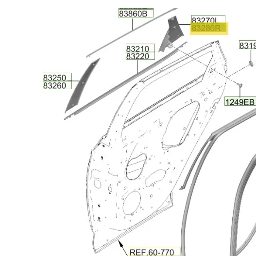 Taniej Listwa drzwi tylnych prawa strona Hyundai Tucson