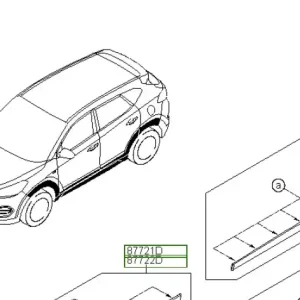 Zamów teraz Listwa drzwi tylnych prawa strona Hyundai Tucson (2016-2018)