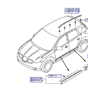 Rabat Listwa drzwi tylnych prawych qs NISSAN