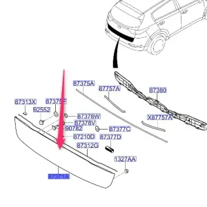 Tani Listwa klapy tylnej 2015 -2018 KIA