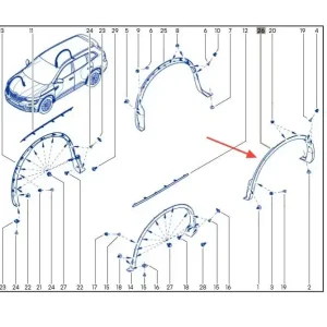 Niska cena Listwa nakładka błotnika lewy tył koleos ii 2 aso oe