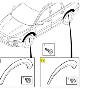 Zniżka Listwa nakładka łukowa błotnika lewy tył 2008