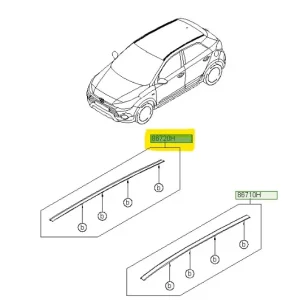 Listwa ozdobna dachu prawa Hyundai I20 (2015) OE - wyprzedaż Dodaj do koszyka