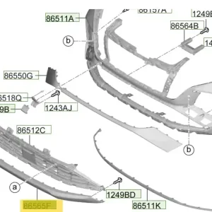 Listwa spoiler zderzaka przedniego Hyundai Tucson (2022) Tani