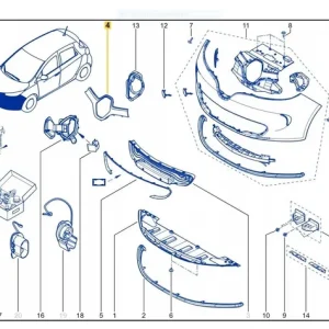 Listwa zderzaka grilla atrapa RENAULT ZOE PH1 do 2019 OE ASO Ostatnia szansa