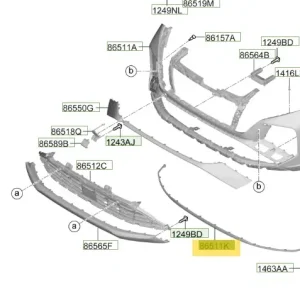 Listwa przedniego zderzaka Hyundai Tucson Popularny
