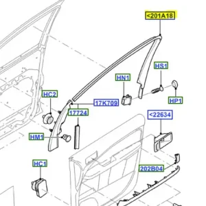 Ostatnie sztuki Listwa ramy drzwi przednich lewych focus MK2 FORD - wyprzedaż