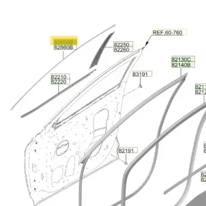 Kup online Listwa ramy okna drzwi przednich lewa Hyundai Tucson