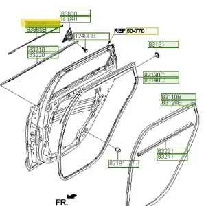 Ostatnie sztuki Listwa ramy okna drzwi tylnych lewa Hyundai I30